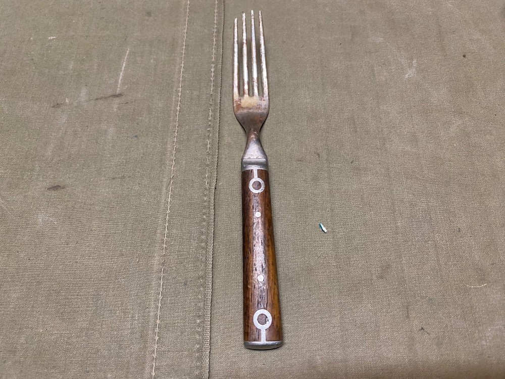 ORIGINAL PRE WWI SPANISH AMERICAN WAR US ARMY MESS KIT WOODEN HANDL FORK UTENSIL