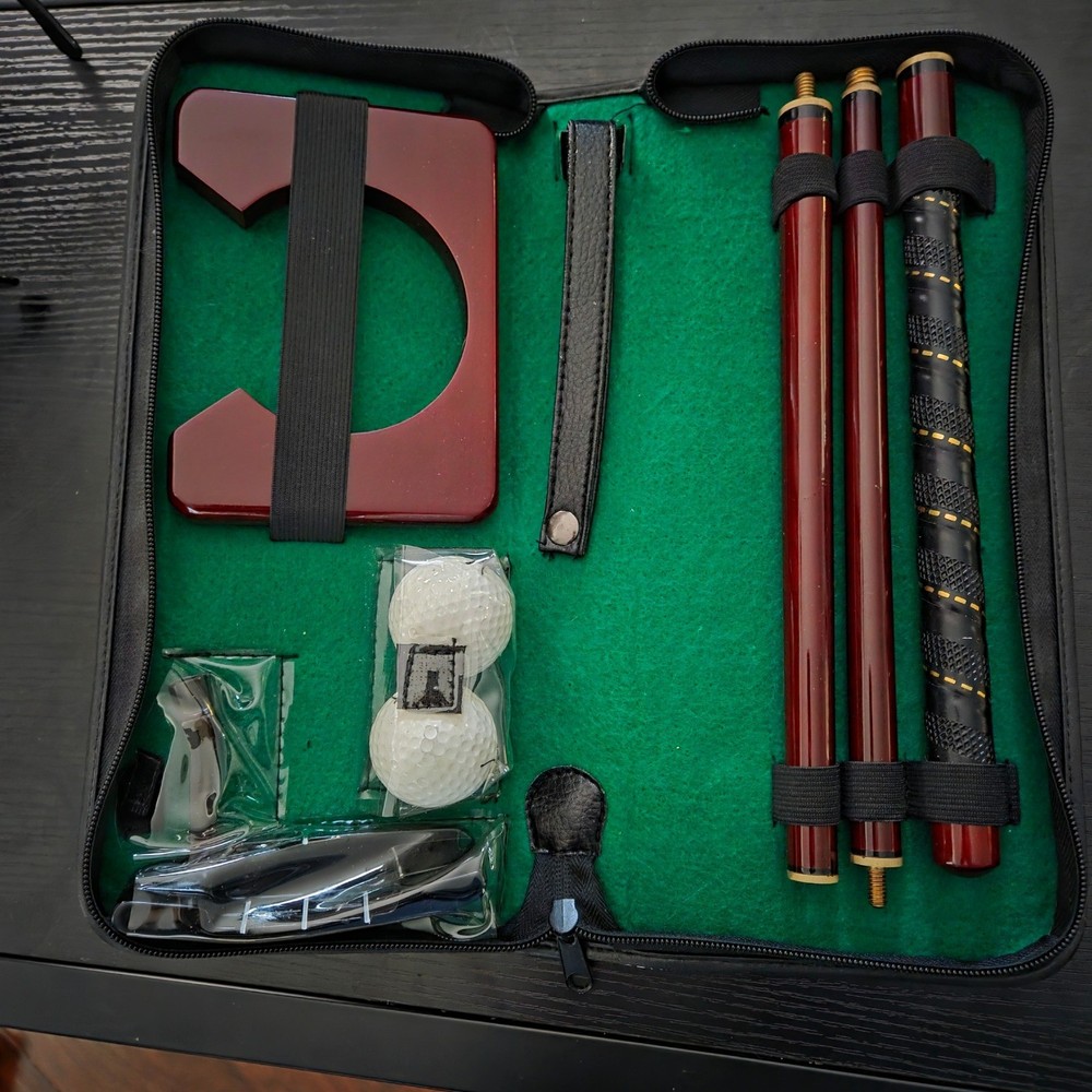 Executive Golf Putting Practice Kit Portable Indoor Putter Training Tool Office