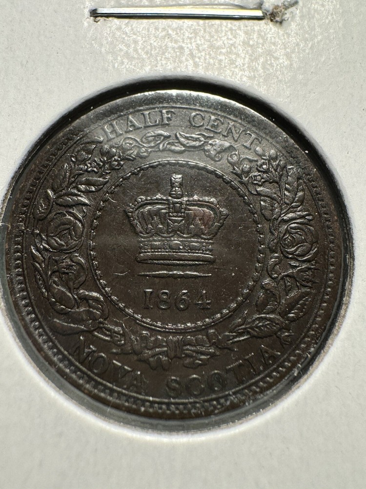 1864 1/2 HALF CENT NOVA SCOTIA HIGH GRADE!