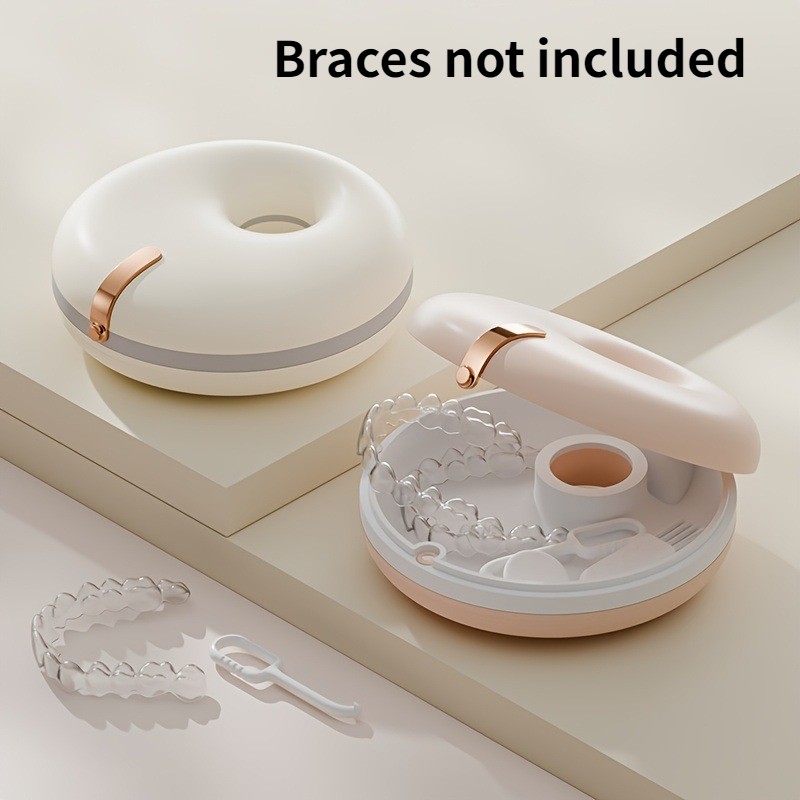 Full Impact Protective Dustproof Donut-Shaped Orthodontic Storage Case with Hook