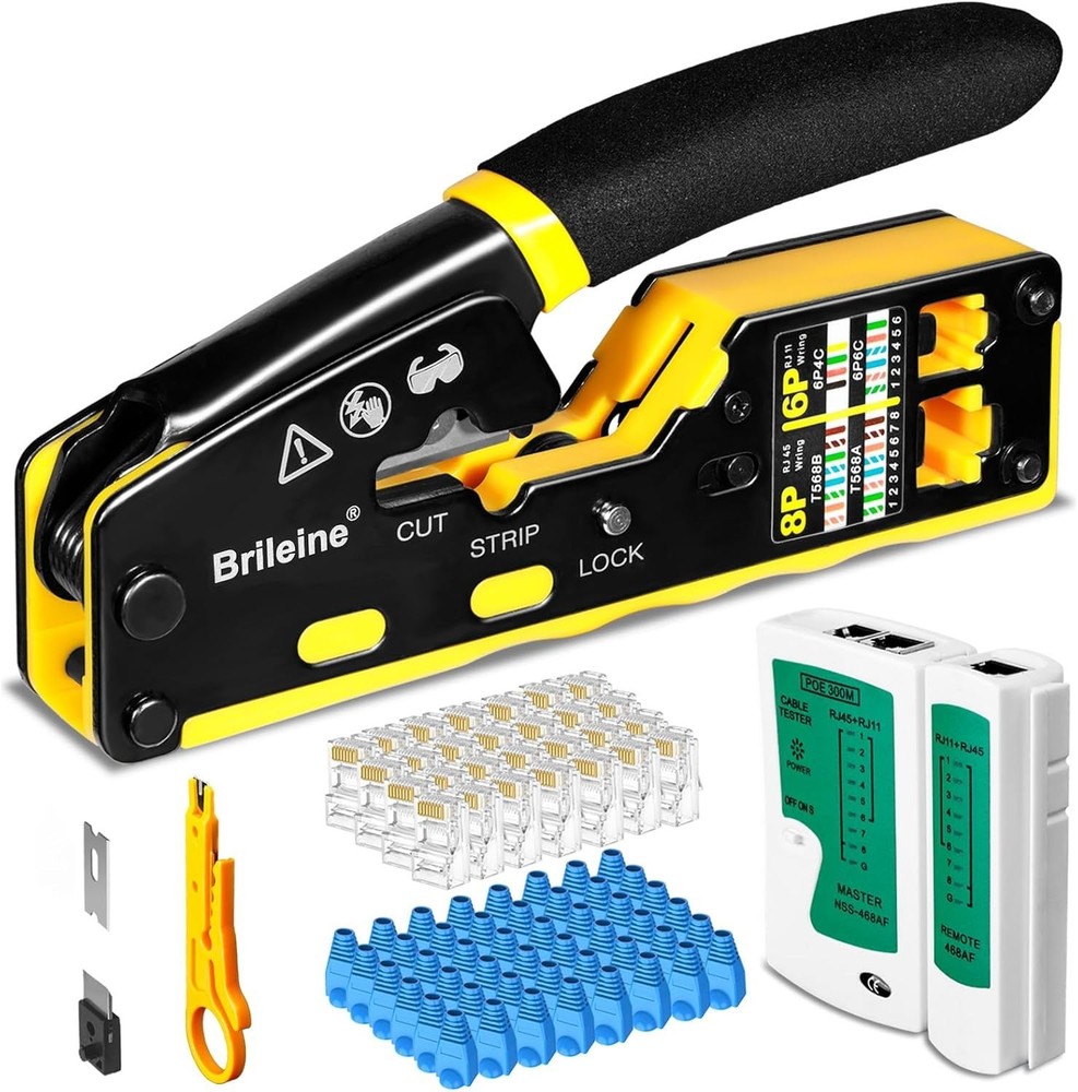 RJ45 Crimp Tool Kit for Cat5 Cat6 Ethernet