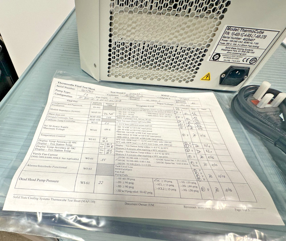Solid State Cooling ThermoCube 400W RECIRCULATING CHILLER Agilent 0960-3318