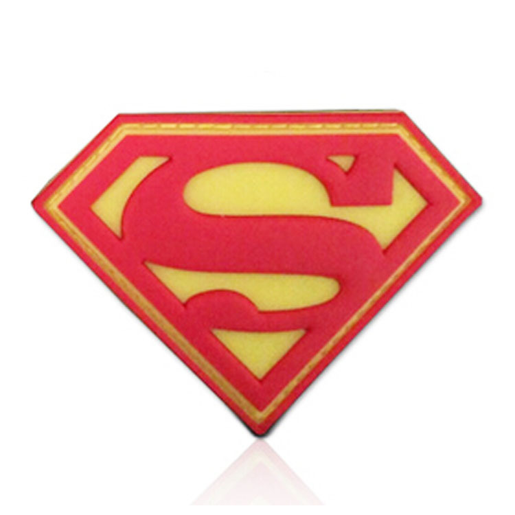 RED SUPER MAN SUPER HERO HOOK & LOOP BADGE TACTICAL 3D PVC PATCH