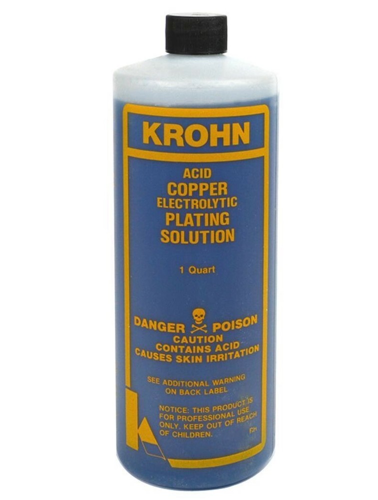 Copper Plating Solution Quart & Copper Anode Set for Electro Plating by Krohn