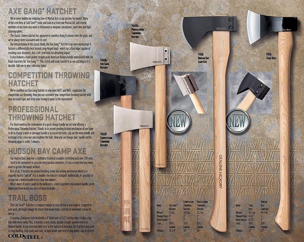 Multi-Functional Trail Boss Axe, 27 In. - Durable 1055 Carbon & Hickory Handle