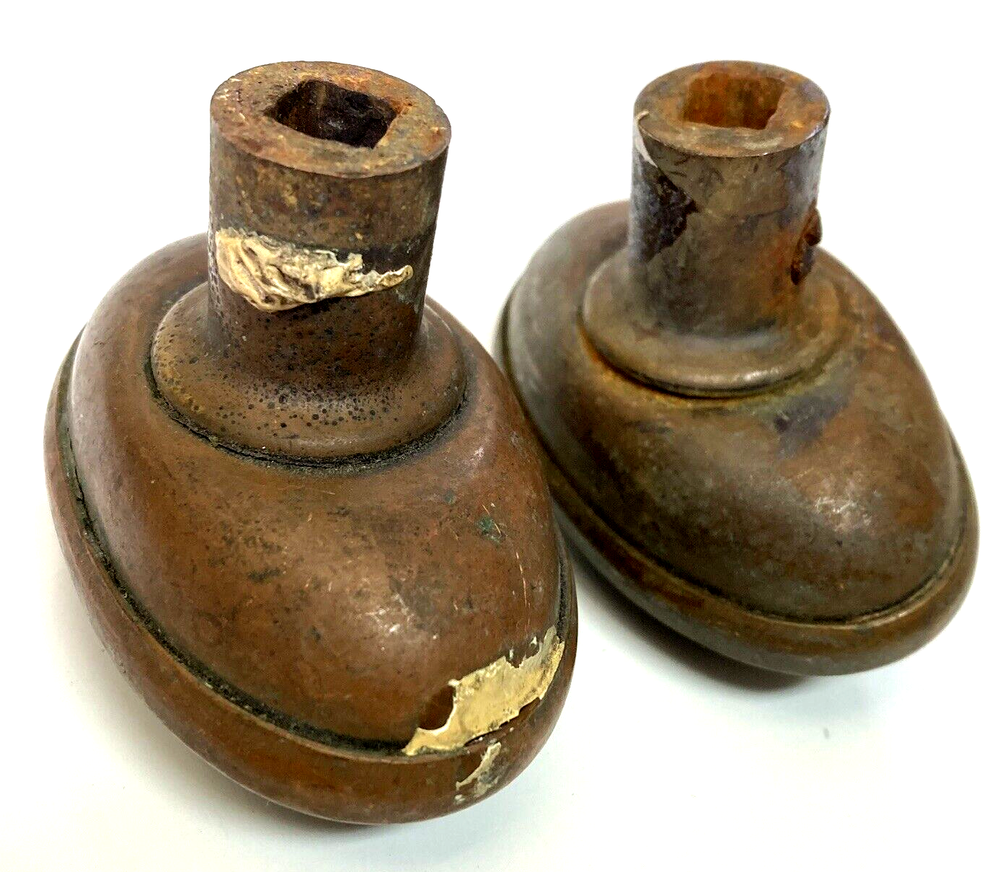 Vintage Salvage Oval Knobs, Copper Door Knobs, Antique, Free Shipping