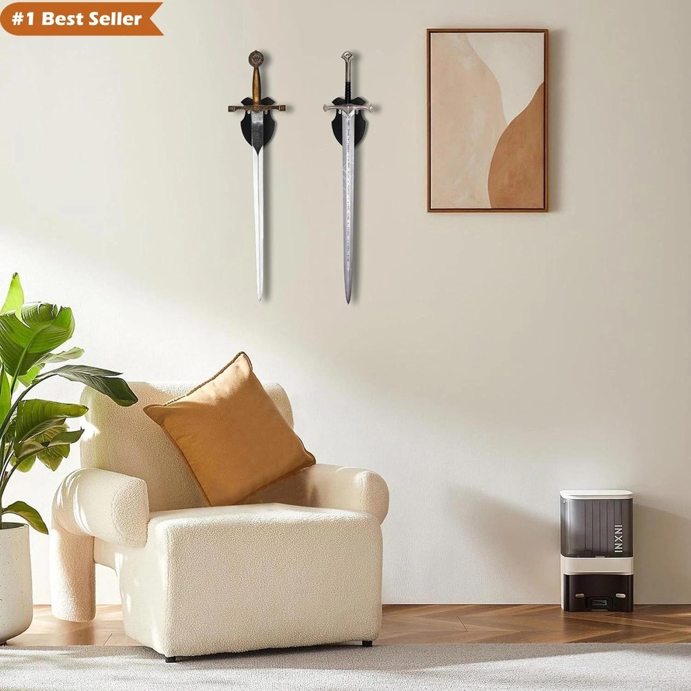 Wall Mounted Sword Rack for Sabre and Axe - Vertical Display Holder, Black | Eba
