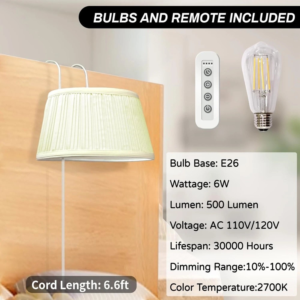 Bed Reading Light, Headboard Light Reading Lights for Books in Bed with Beige