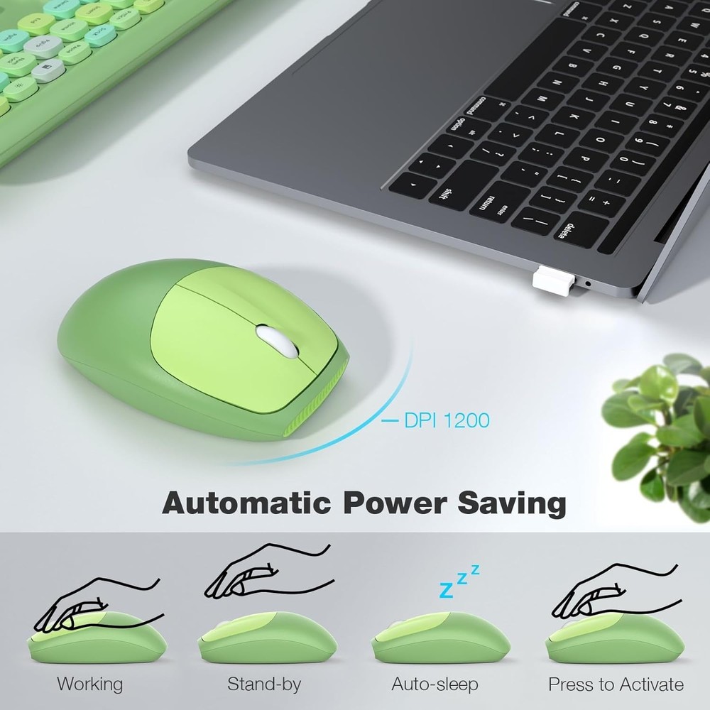 Wireless Keyboard and Mouse Combo Silent, Slim Compact 2.4G USB Full Size Wir...