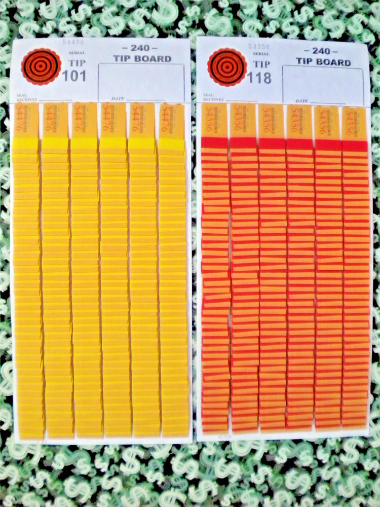 2 Lot ~ 240 3Ticket @ $1 REGULAR "NOT Sure" TIPBOARD {101-132} PullTab JarTicket