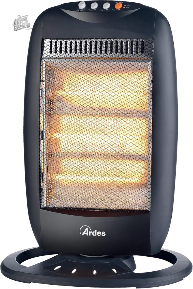 HALO 12 Oscillating Halogen Stove With 3 Heating Elements, Low Consumption, Pan