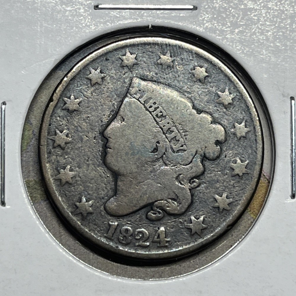 1824 Coronet Head Large Cent Copper Coin Collection