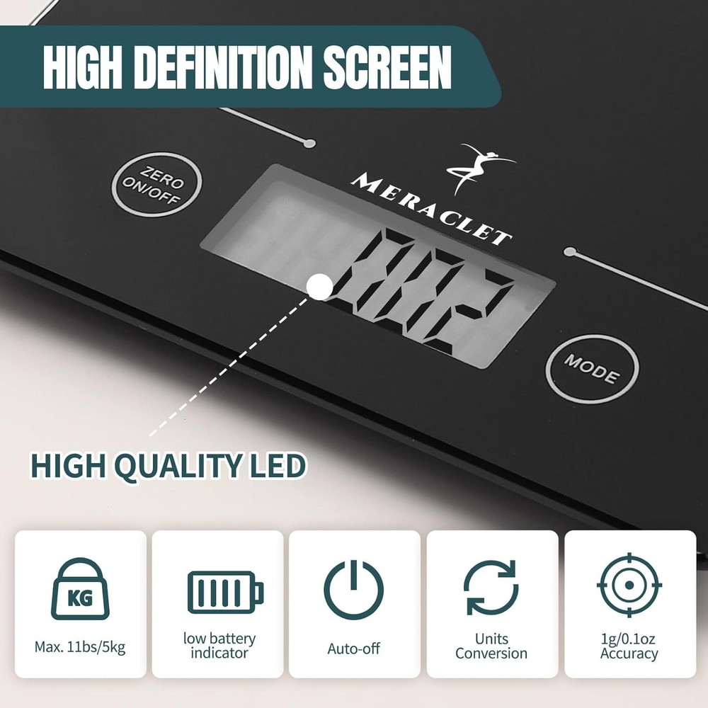 Digital Scale Stylish Design Extra Large LCD Display