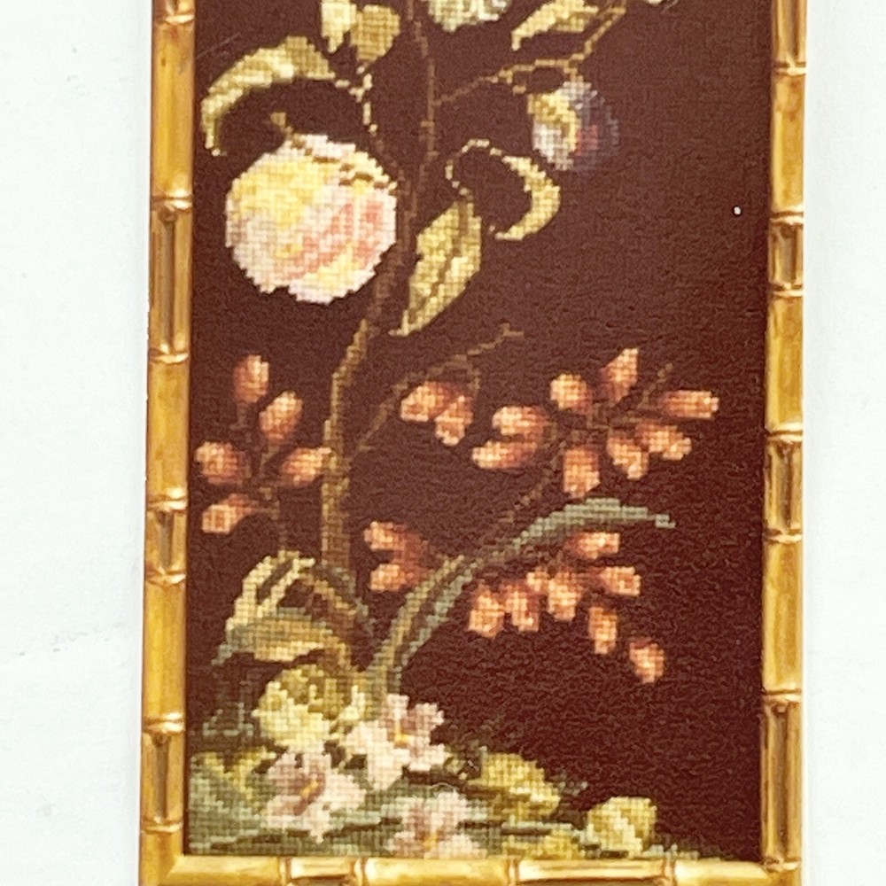 Eunice Beam Caprice Needlework Gros Point Panel Vine with Fruit and Birds