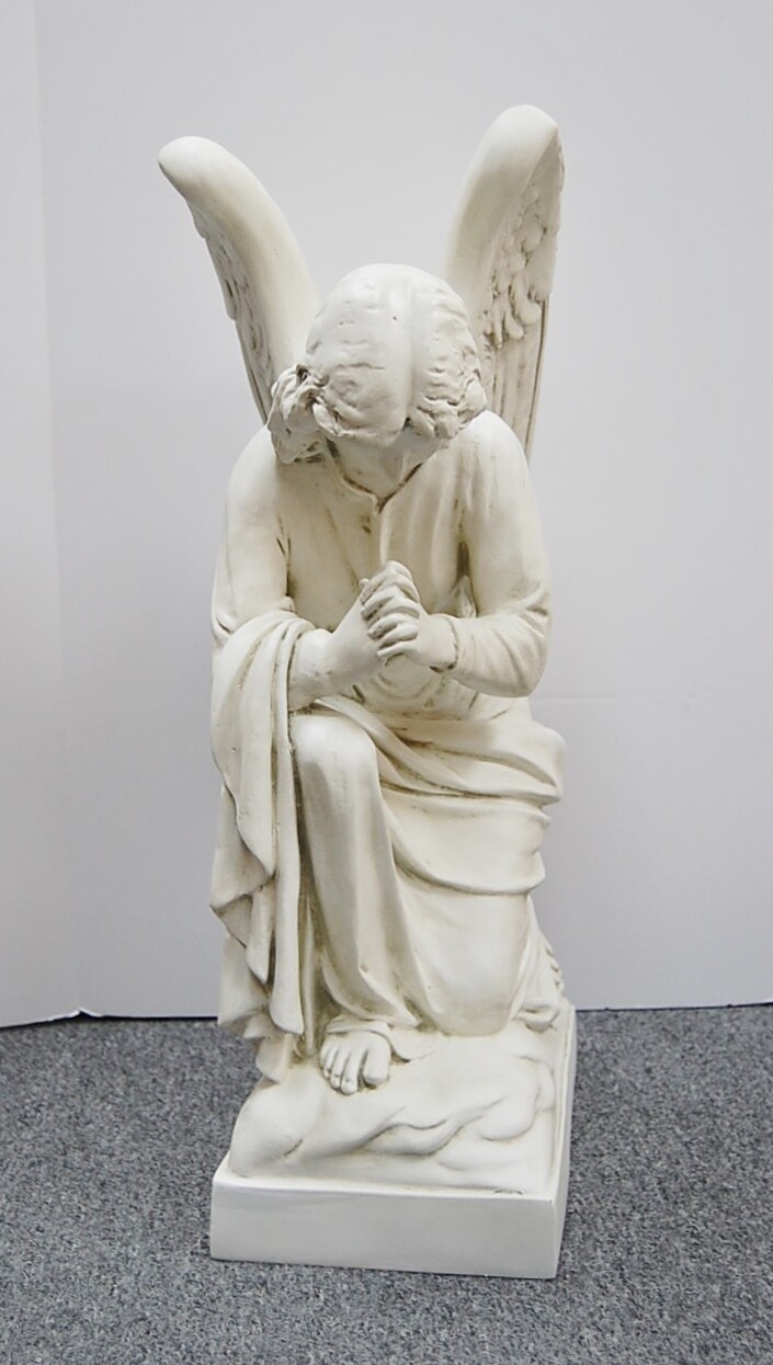 PAIR OF TRADITIONAL KNEELING ADORING ANGELS 28" - FIBERGLASS STATUE