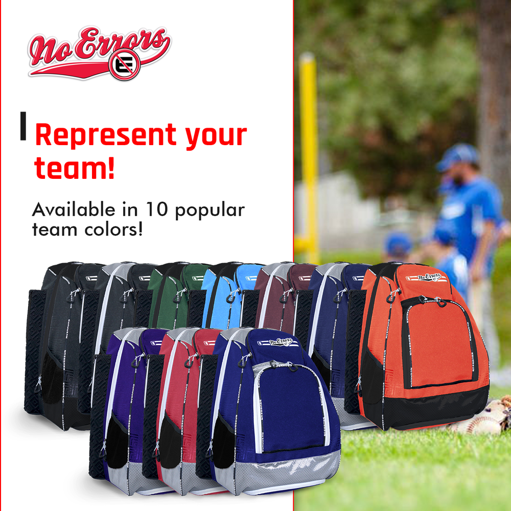RBP Backpack Bag by No Errors | Perfect for Baseball, Softball Gear