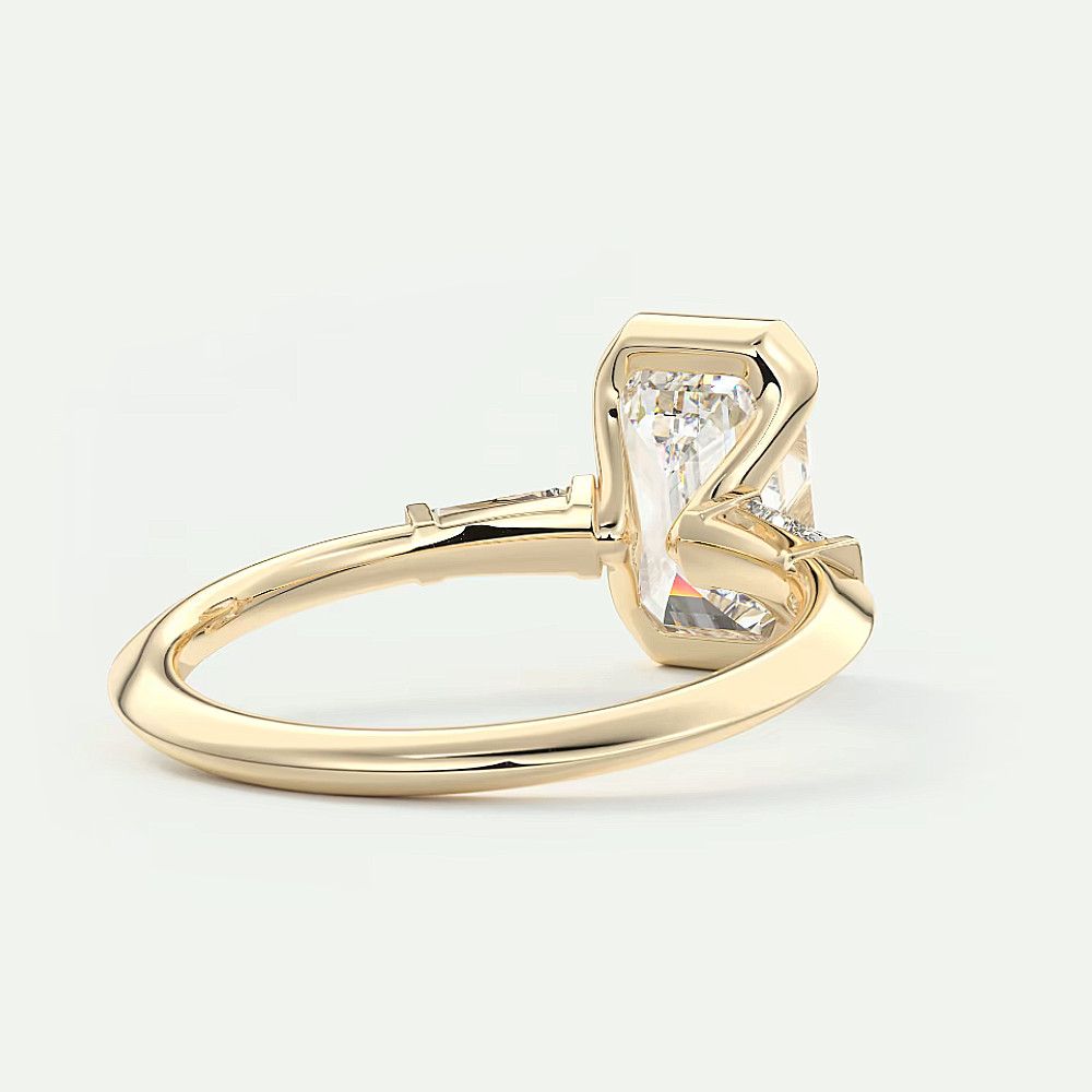 Wedding 14k Yellow Gold Setting Ring Emerald 0.20 Carat Diamond Solid Semi Mount