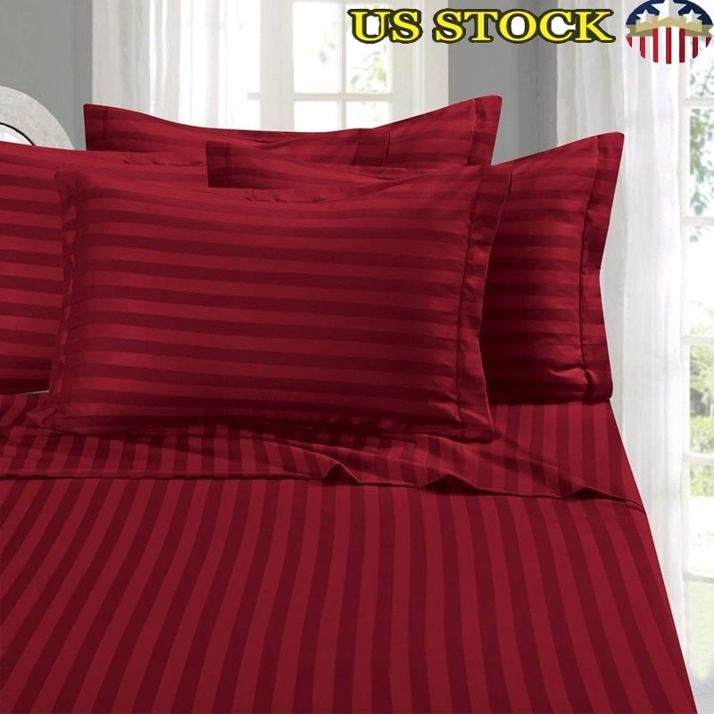 Soft Microfiber Fitted Sheet Durable Wrinkle Resistant Breathable Bedding Set US