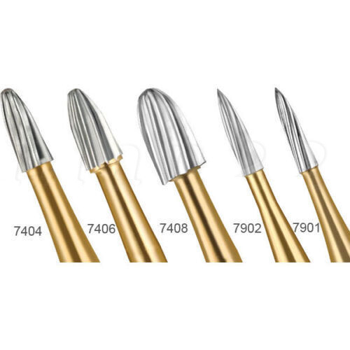 5/10Pcs Dental Carbide Trimming & Finishing Burs FG7404/7406/7408/7901/7902/7903
