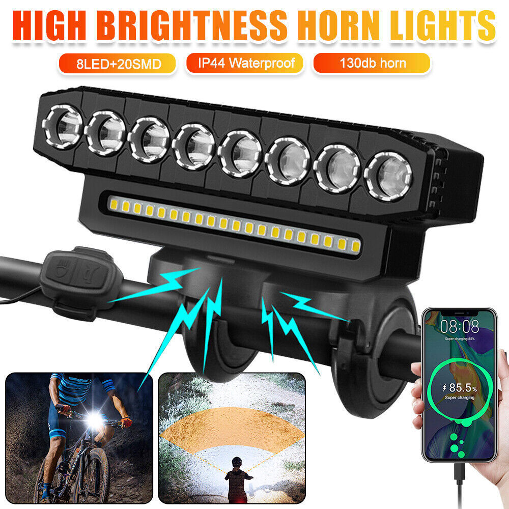 Bicycle Front Headlight Super Bright LED Bike Light USB Rechargeable Waterproof