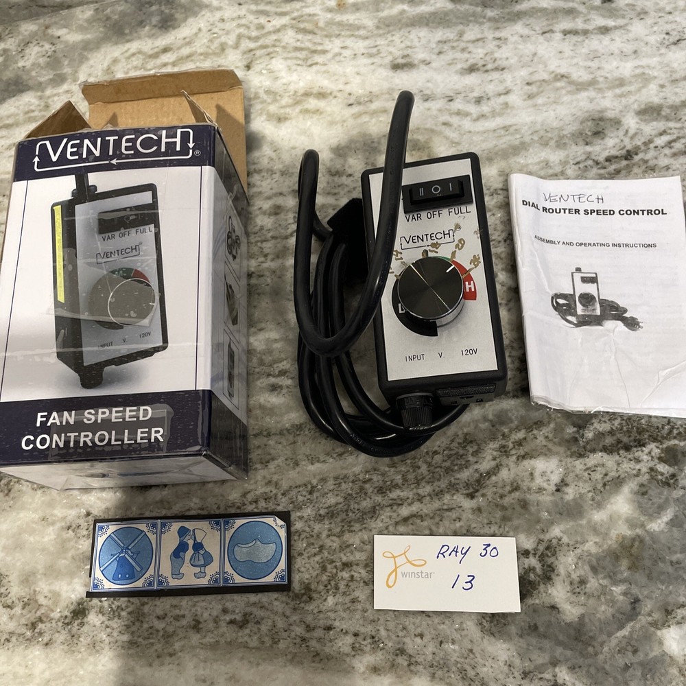 VenTech Variable Dial Router Fan Speed Controller for Duct and Inline Fans