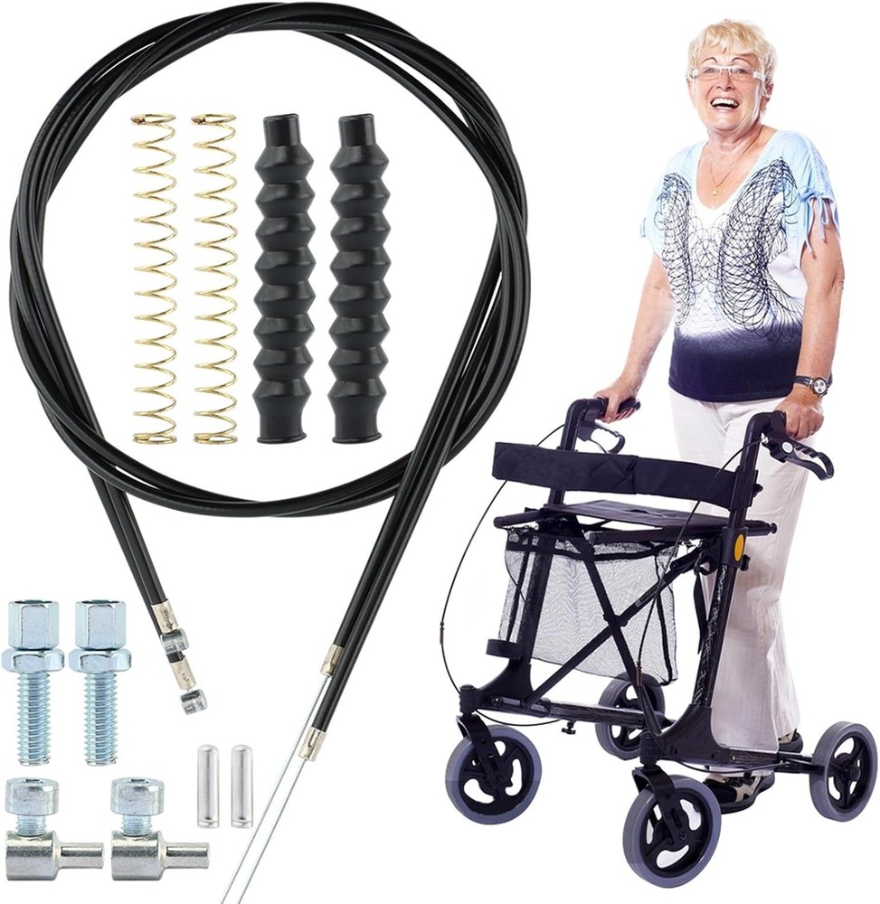 14Pcs Brake Cable Drive Rollator Replacement Parts, 45" Brake Cable Roll
