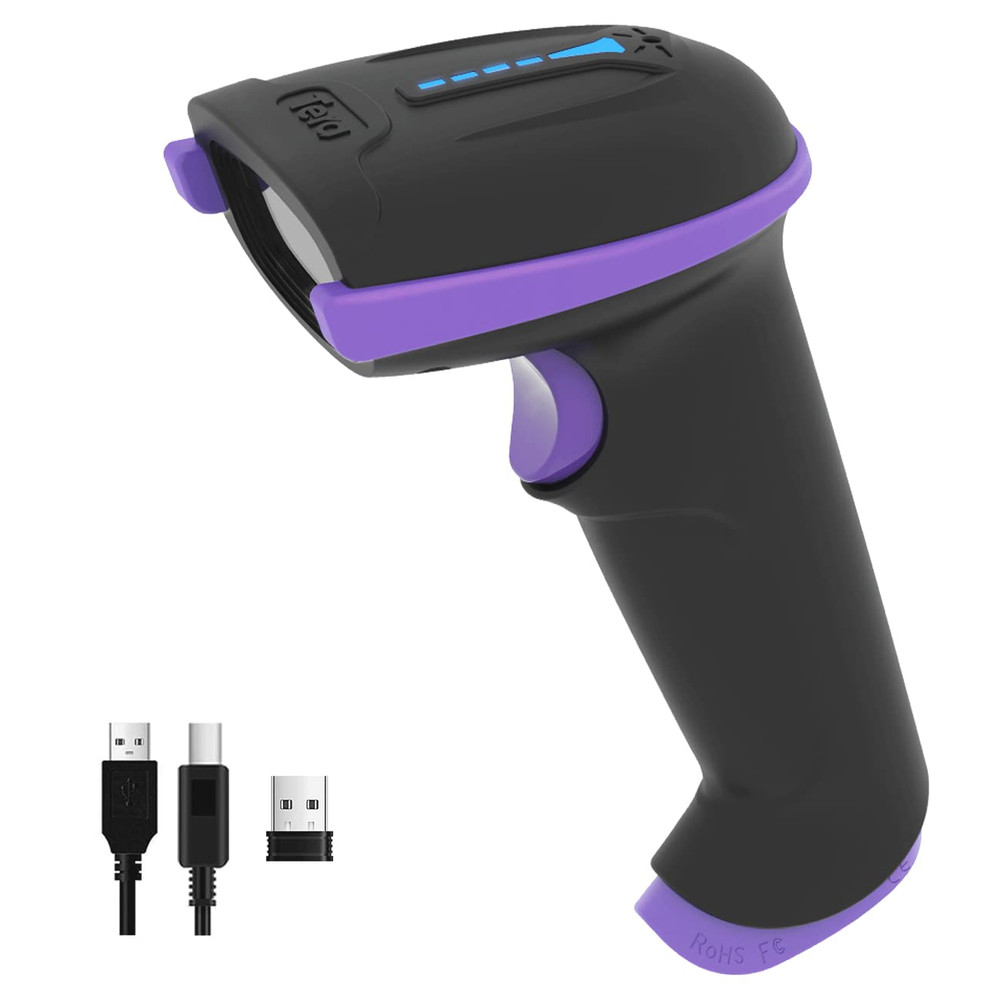Wireless Versatile 2-In-1 Barcode Scanner with Battery Level Indicator & Univers