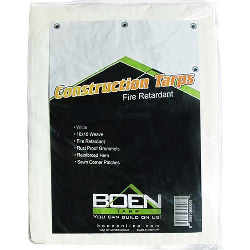 Fire Retardant Construction Tarp 10x10 Weave 20' x 21'