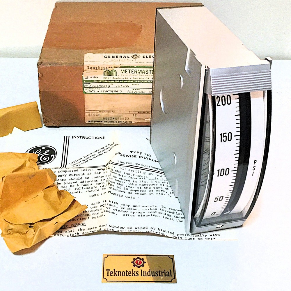 GENERAL ELECTRIC NA829 PRESSURE EDGE INDICATOR 0-200 PSI