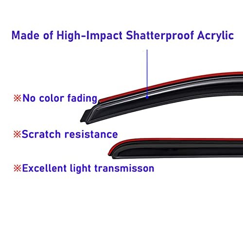 Lightronic Extra Durable Clip-on in-Channel Auto Vent Window Visor, In-Channel
