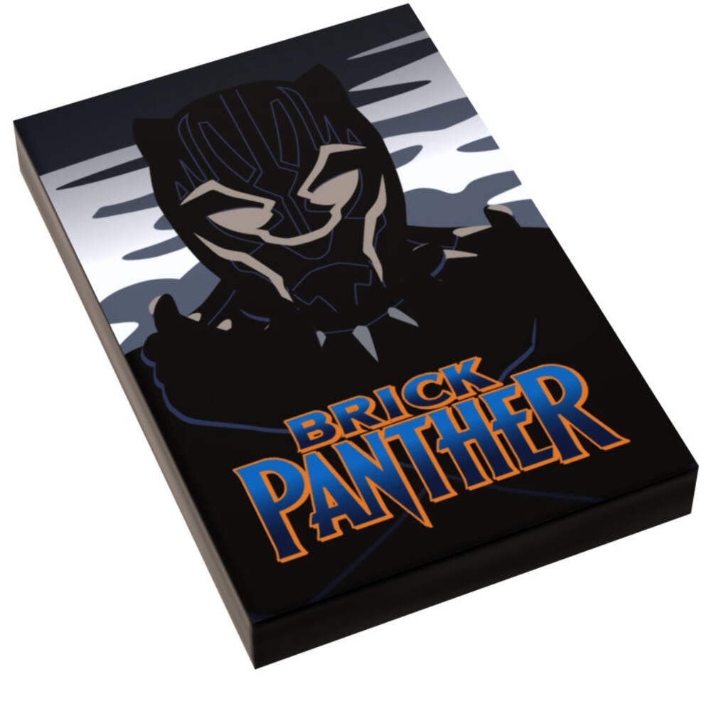 Brick Panther Movie Cover Tile (2x3 Tile)
