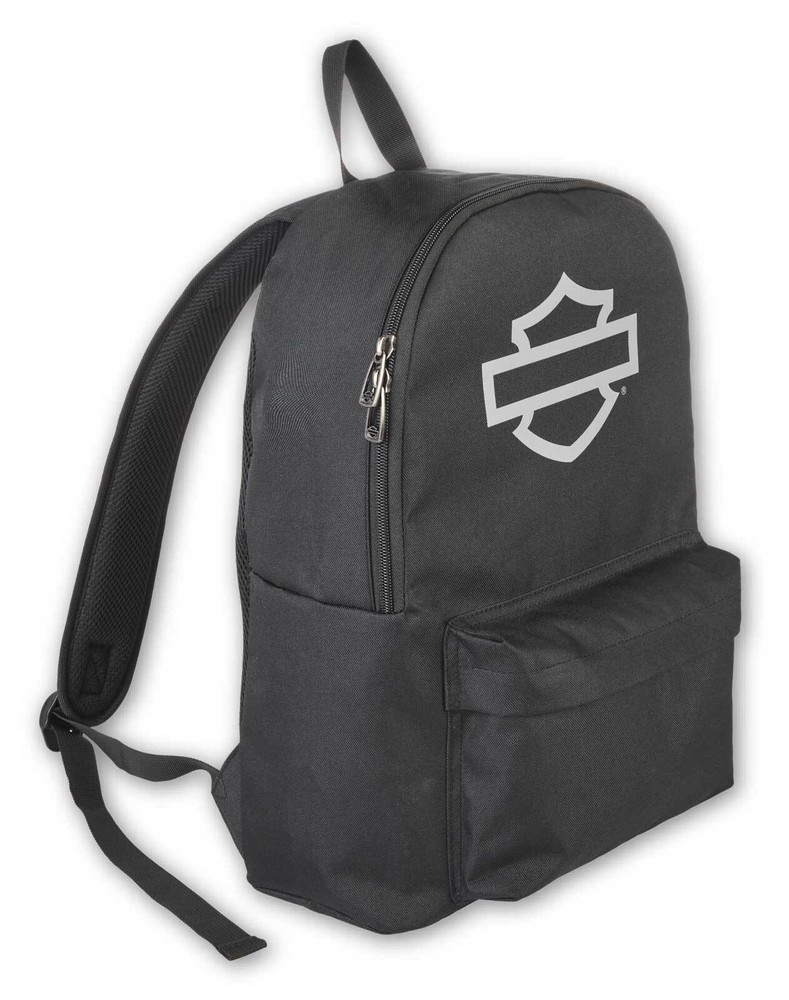 Harley-Davidson Bar & Shield Graphic Backpack w/ Adjustable Straps - Black/Gray