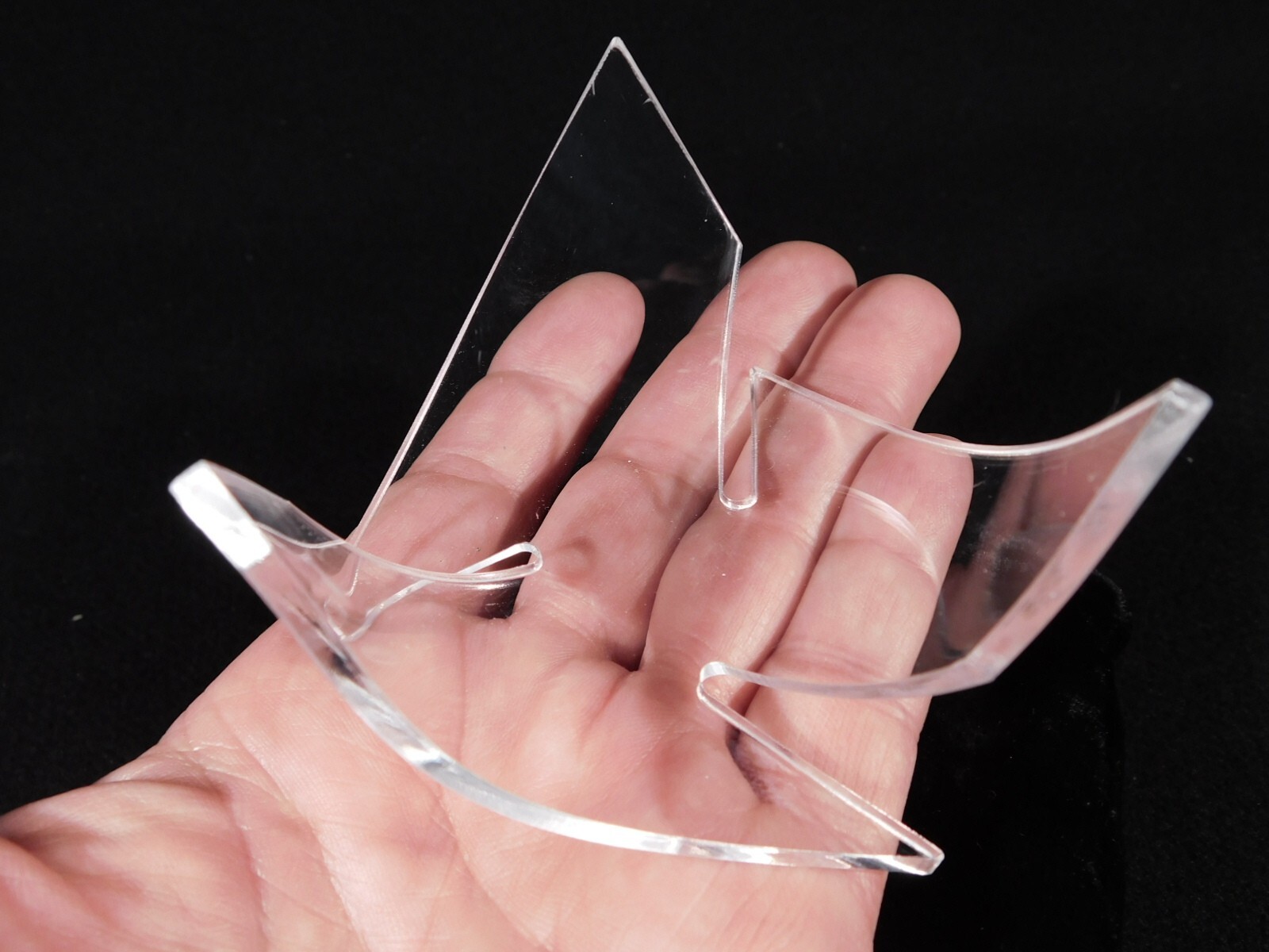 Display Stand Three Post TWIST Design Clear Lucite Medium Size