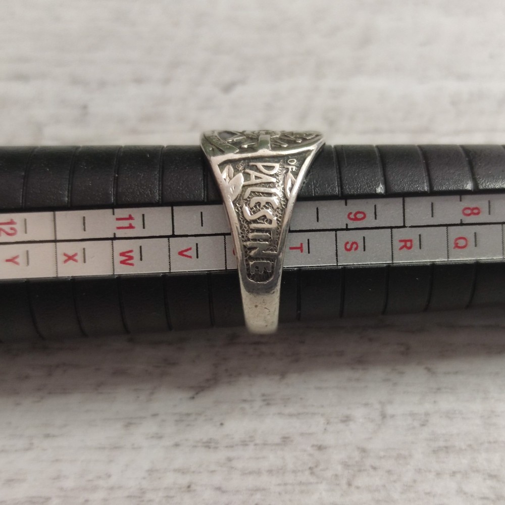Palestinian Wartime Silver Ring Real Silver Stamped Vintage Ring Size T WW2
