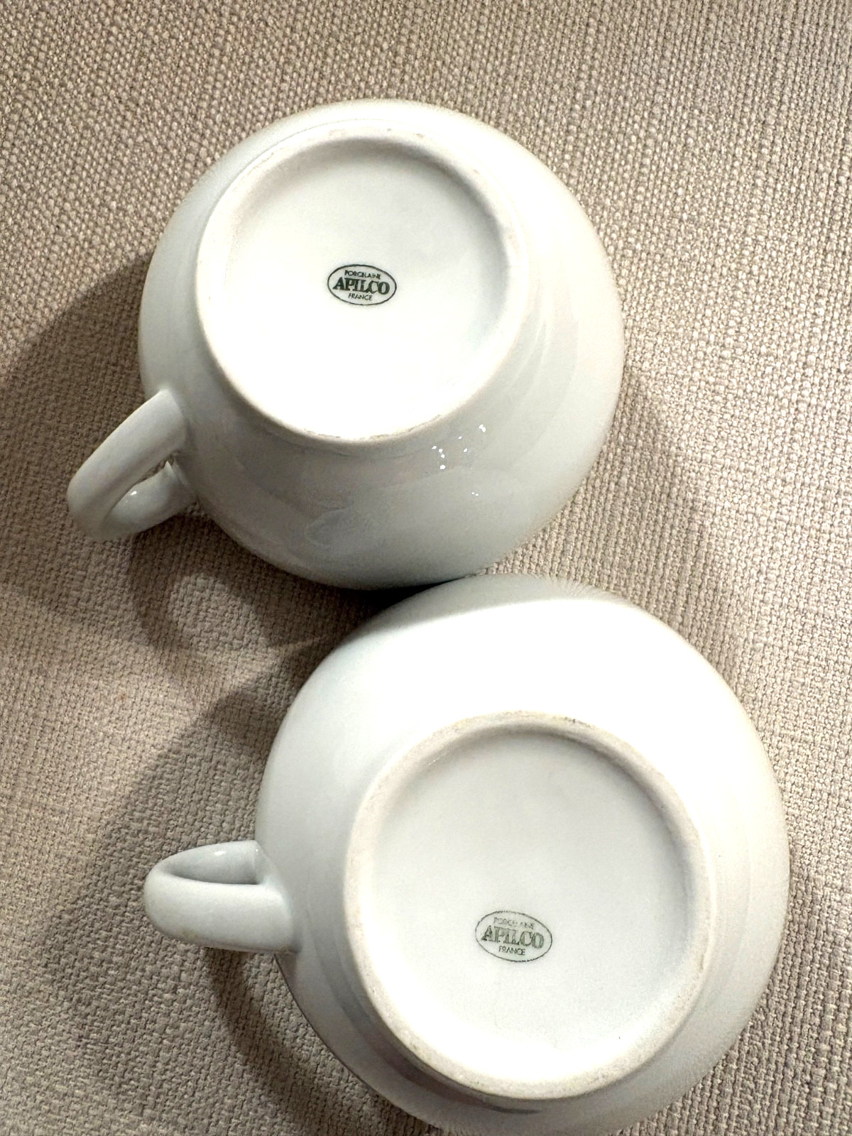 2 Apilco All White Porcelain Extra Large Cups Opera? Excellent Condition