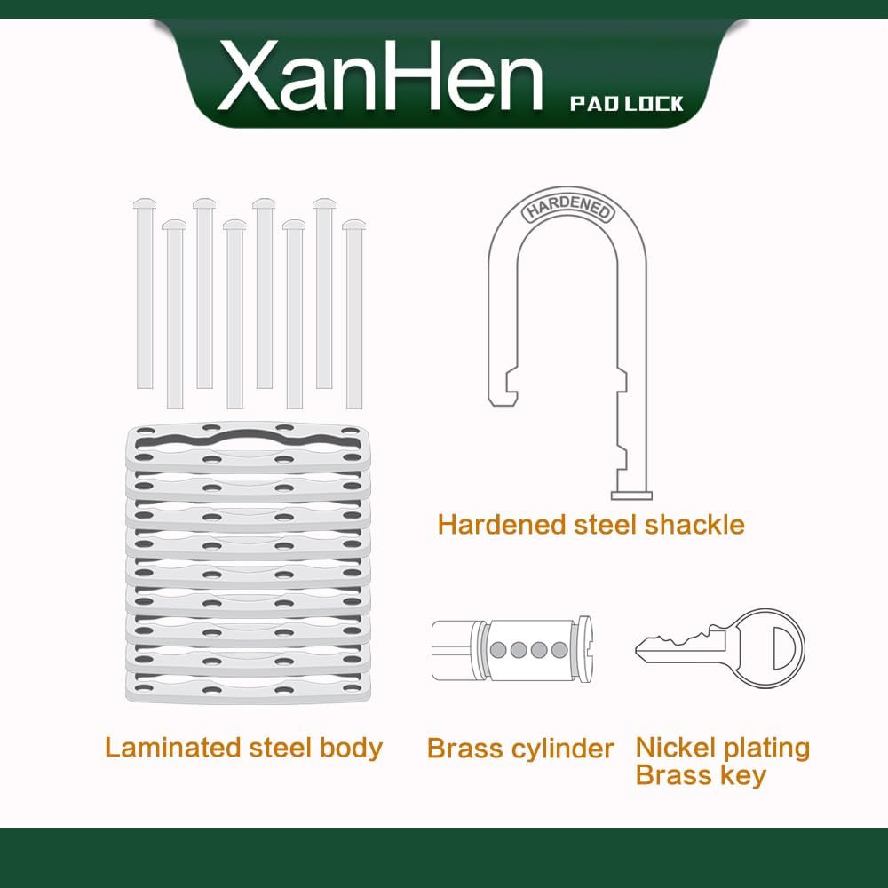 Lock Outdoor Padlocks, Key Lock, Padlocks with Same Key - Laminated Steel Keyed