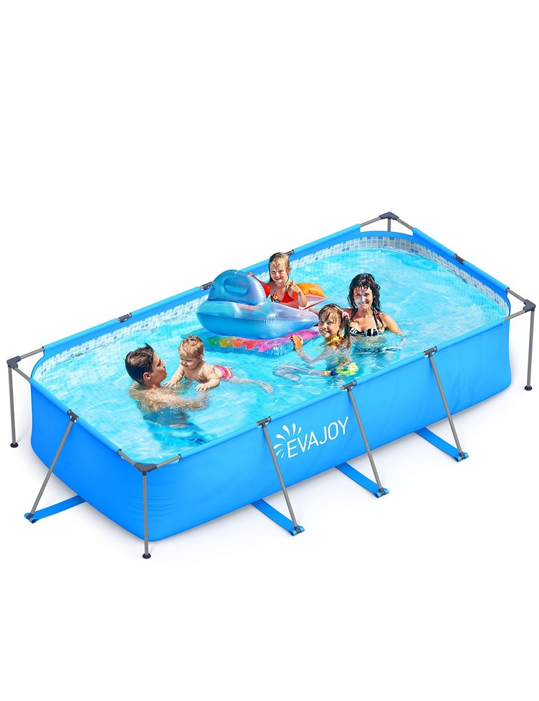 Above-Ground Metal Frame Swimming Rectangular Pool 14ft x 7ft x 33in