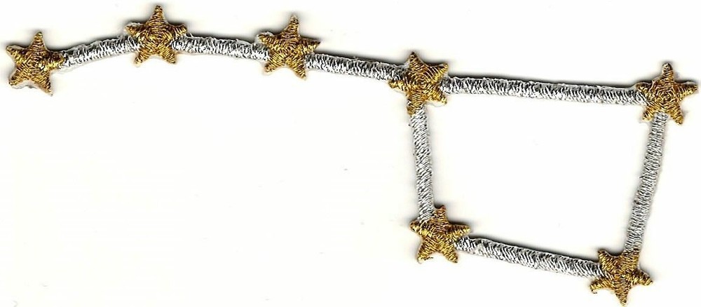 Metallic Silver Gold Big Dipper / Little Dipper Constellation Patch