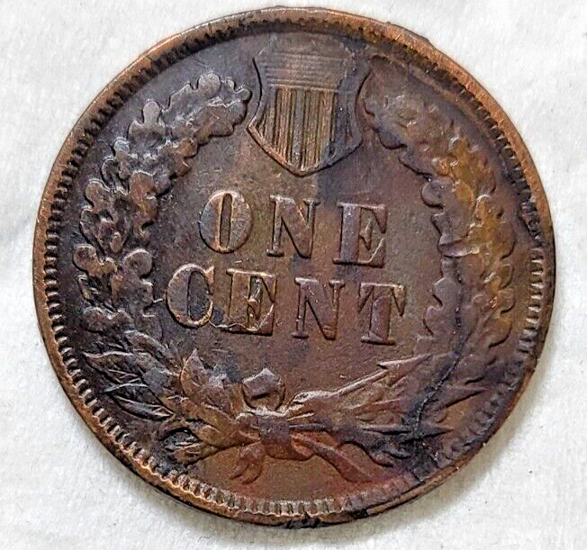 1906 Indian Head Cent With Large Die Crack On Reverse