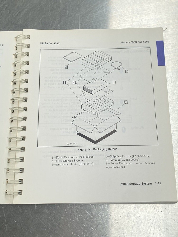 Hewlett Packard HP Series 6000 Mass Storage System 330S 660S- Users Manual /Book