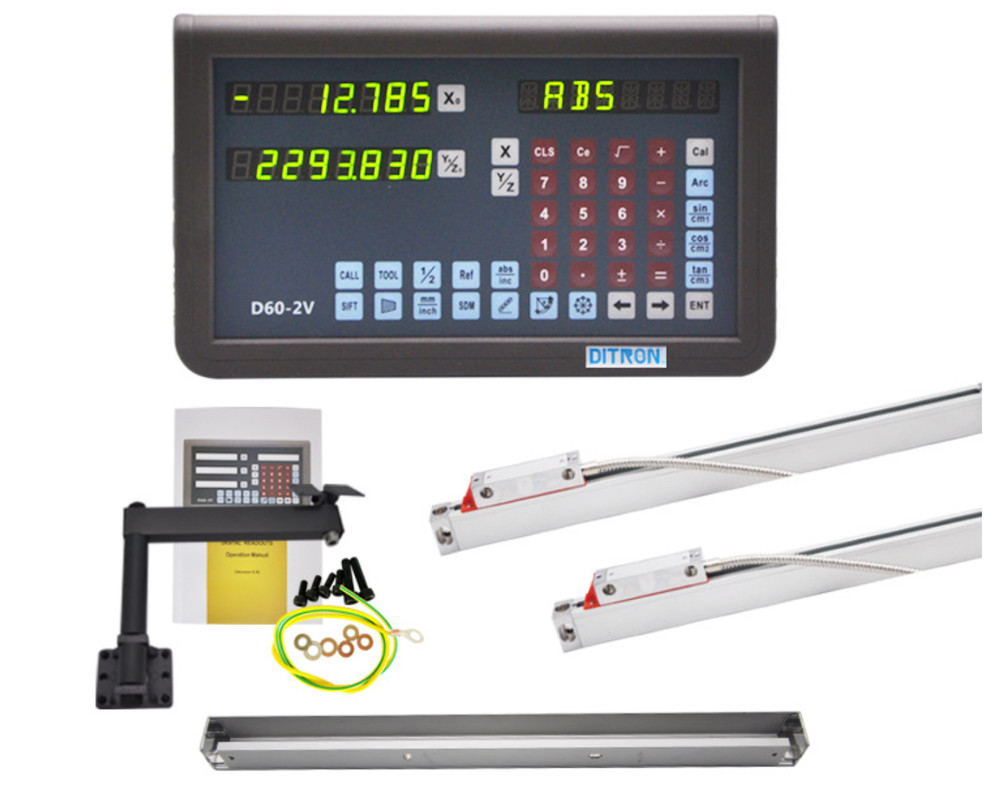 2Axis Metal DRO Digital Readout Display Linear Optical Scale Kit Customized Size