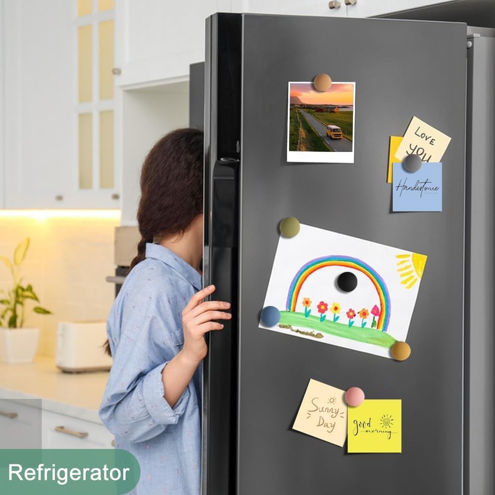 12Pcs Fridge Magnets,Locker Decor, Colorful Decorative Matte hemispheric Refr...