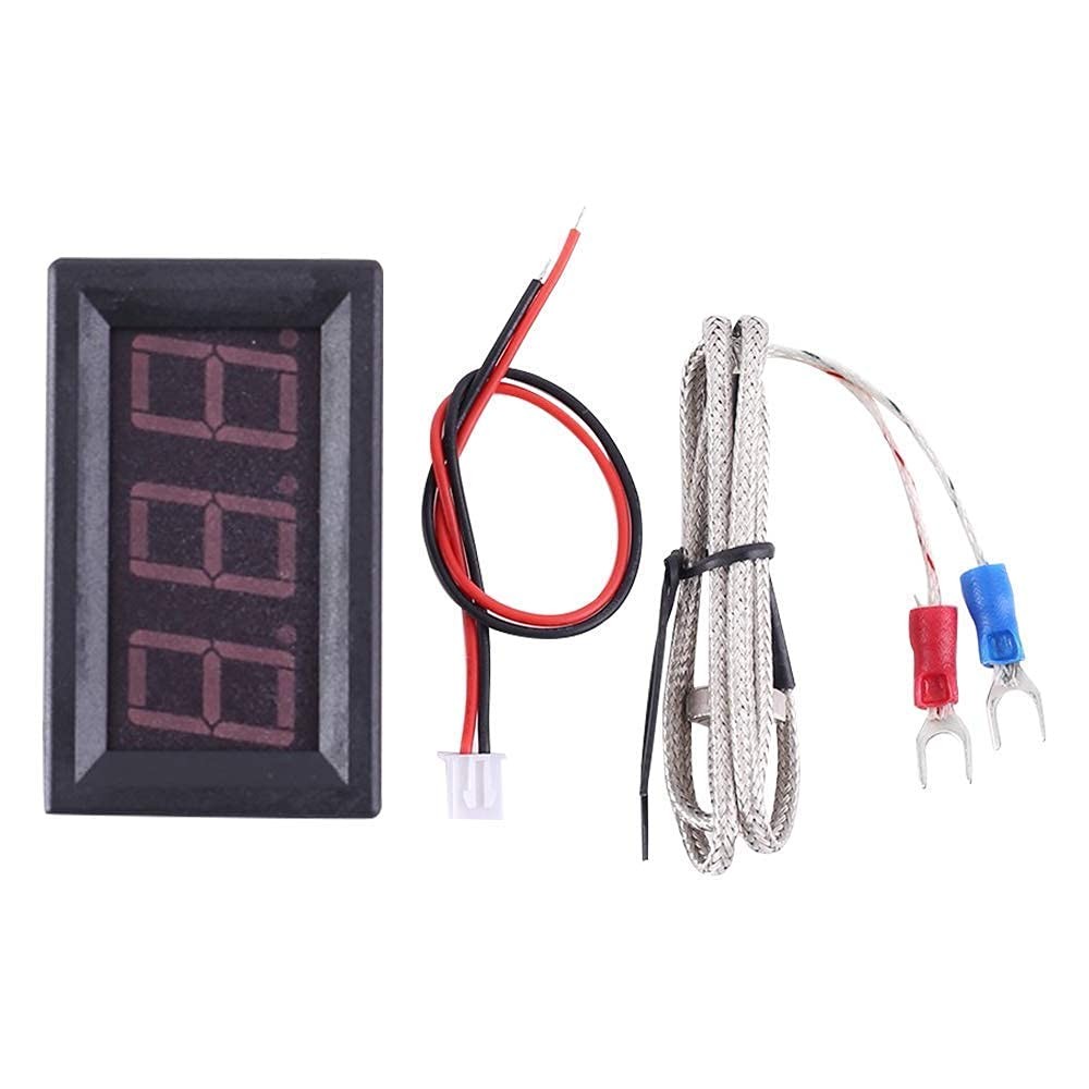 12V Red Fahrenheit Digital Temperature Meter -76F~999F LED Display with Indus
