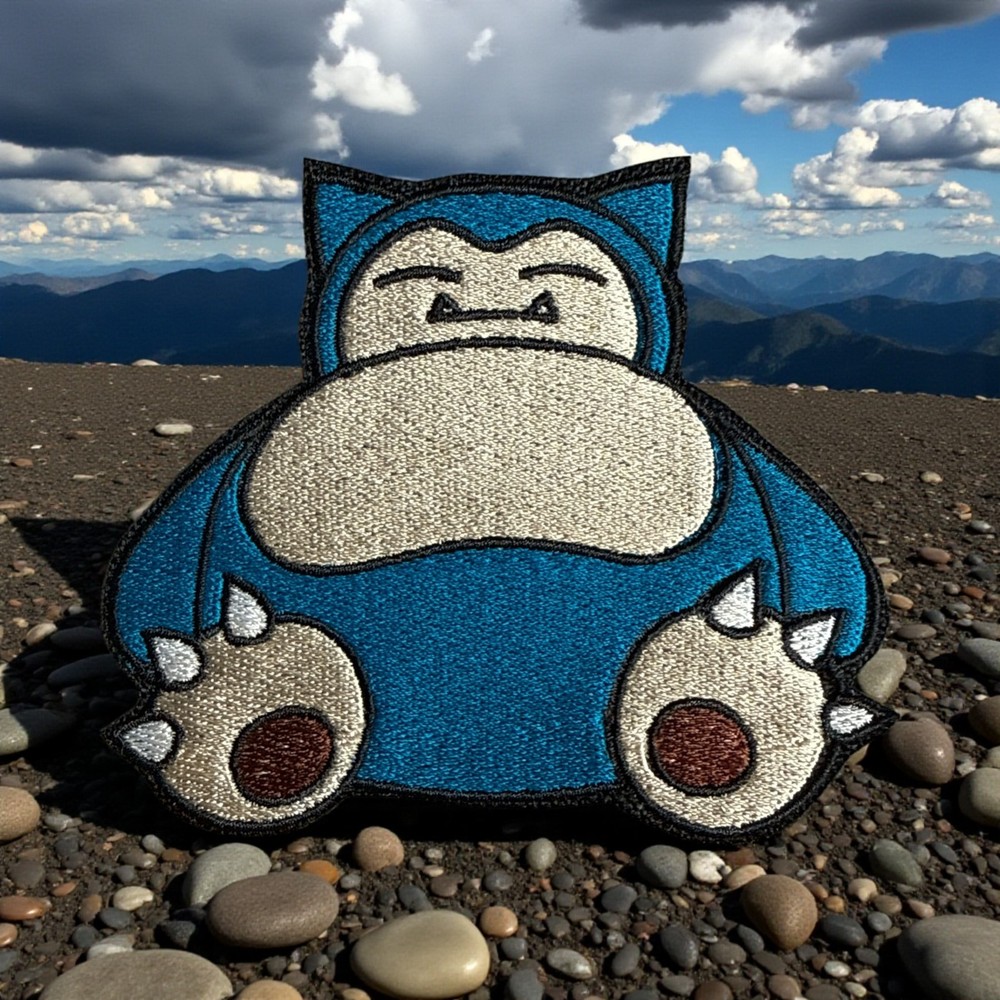 Snorlax Pokemon Embroidery Patch Multi Sizes 2.86" - 4.75"