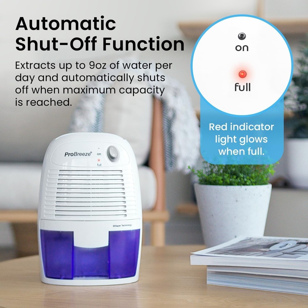 Compact Electric Dehumidifier - 215 Sq Ft Portable Humidity Control Solution