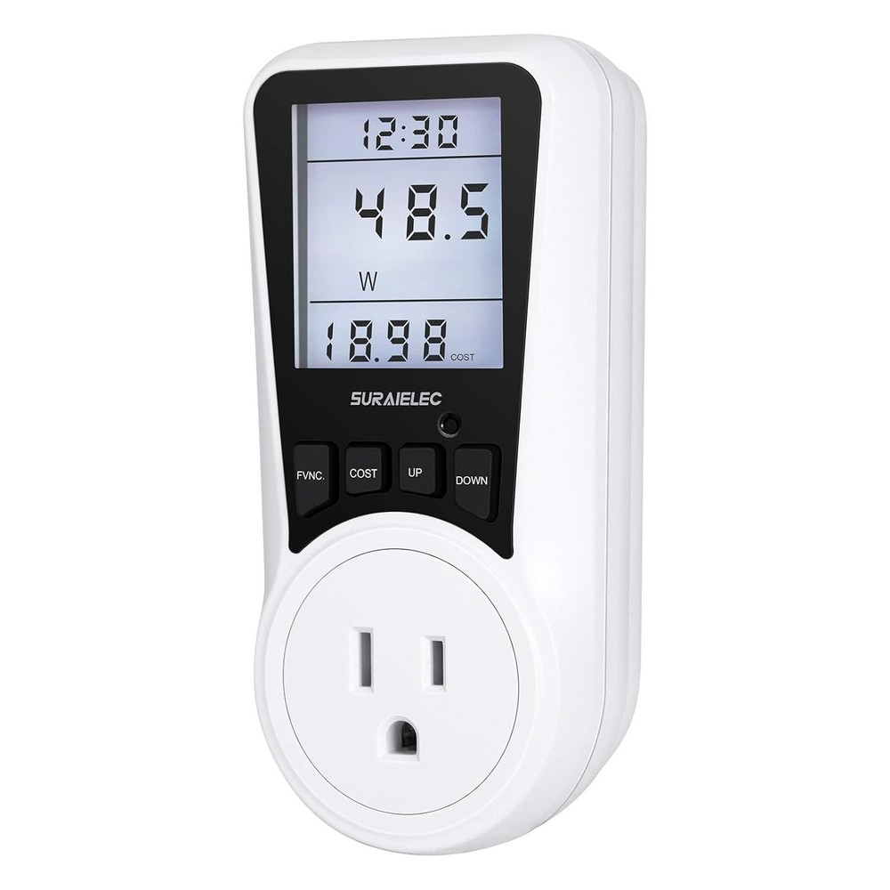 Watt Meter Plug-in Power Meter with Backlit Display & Overload Protection