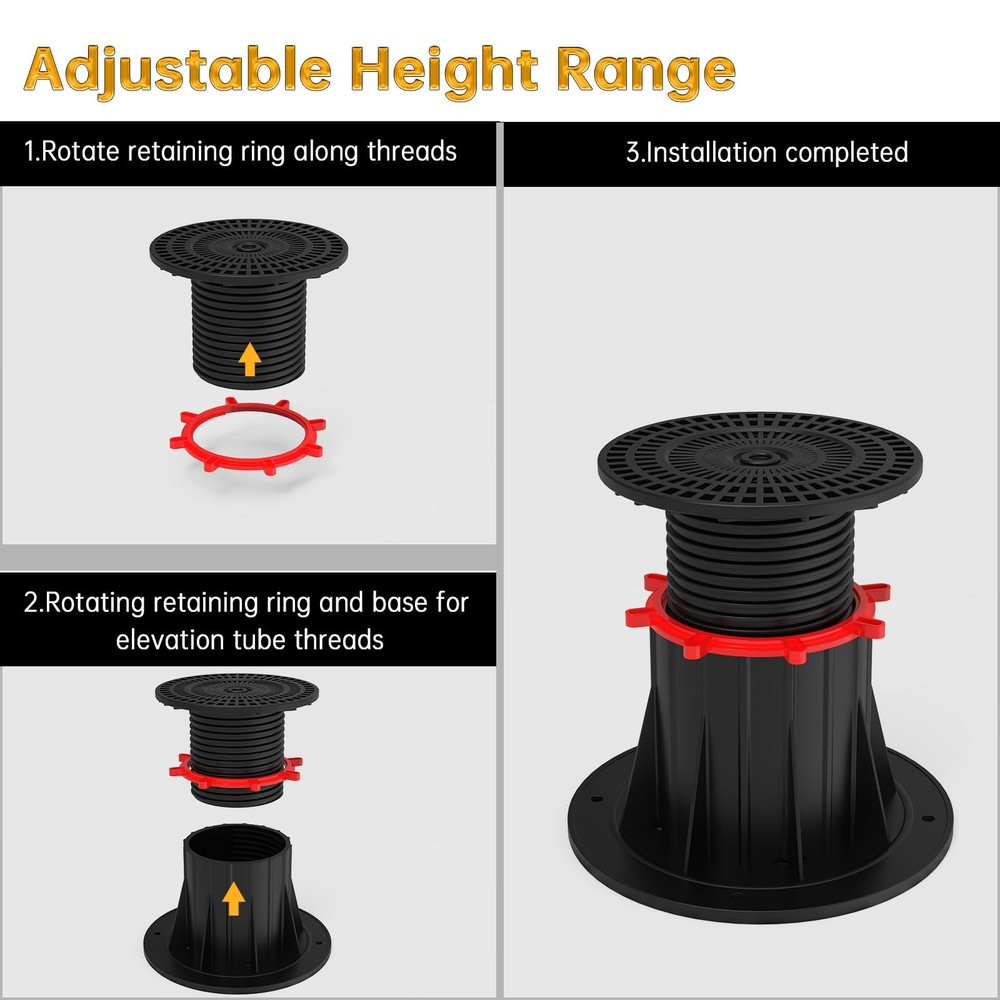 2 Pcs Adjustable Bed Frame Support Leg Bed Frame Center Slats Heavy Support L...