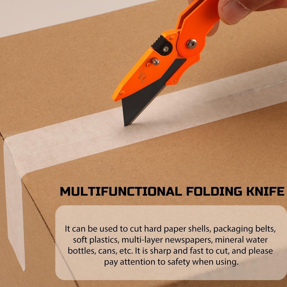 6-Pack Folding Utility Knife Set - Quick-Change Box Cutter for Versatile Use