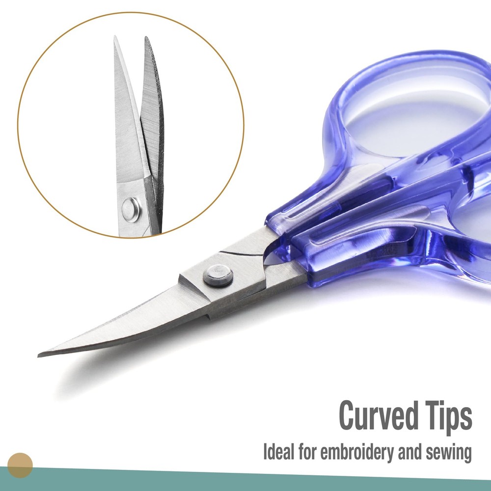 Beaditive Detail Craft Scissors Set 2 Pc. Curved and Straight, Sharp, Compact