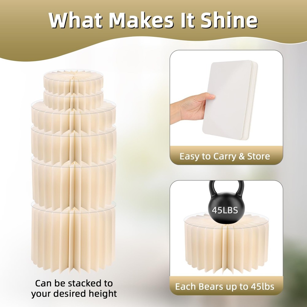 6 Pack Buffet Risers, Acrylic Food Risers for Buffet Table, White Risers for ...